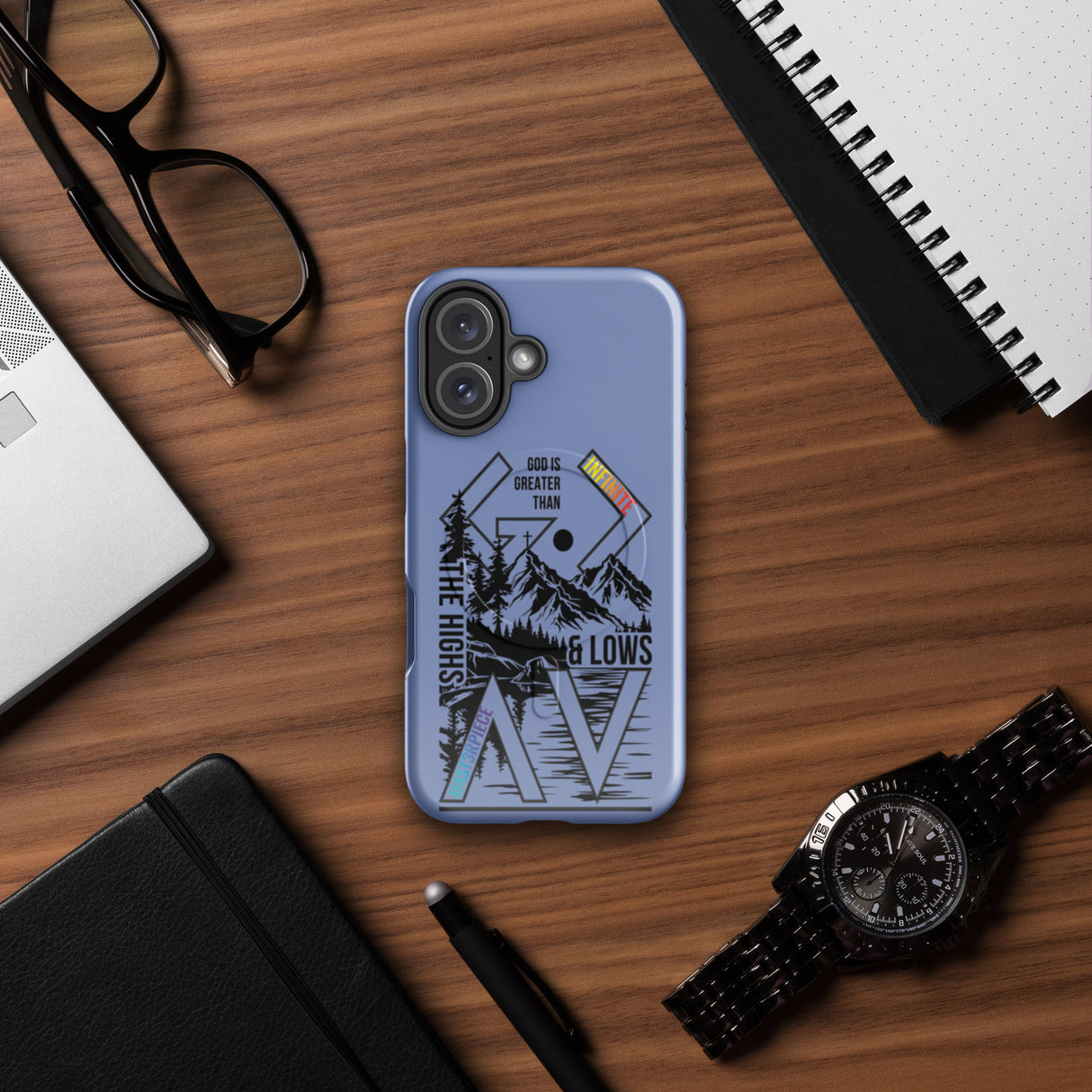 God is Greater Than Slate Blue MagSafe iPhone Case.