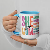 She is Mom Scripture Colorful Mug