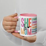 She is Mom Scripture Colorful Mug